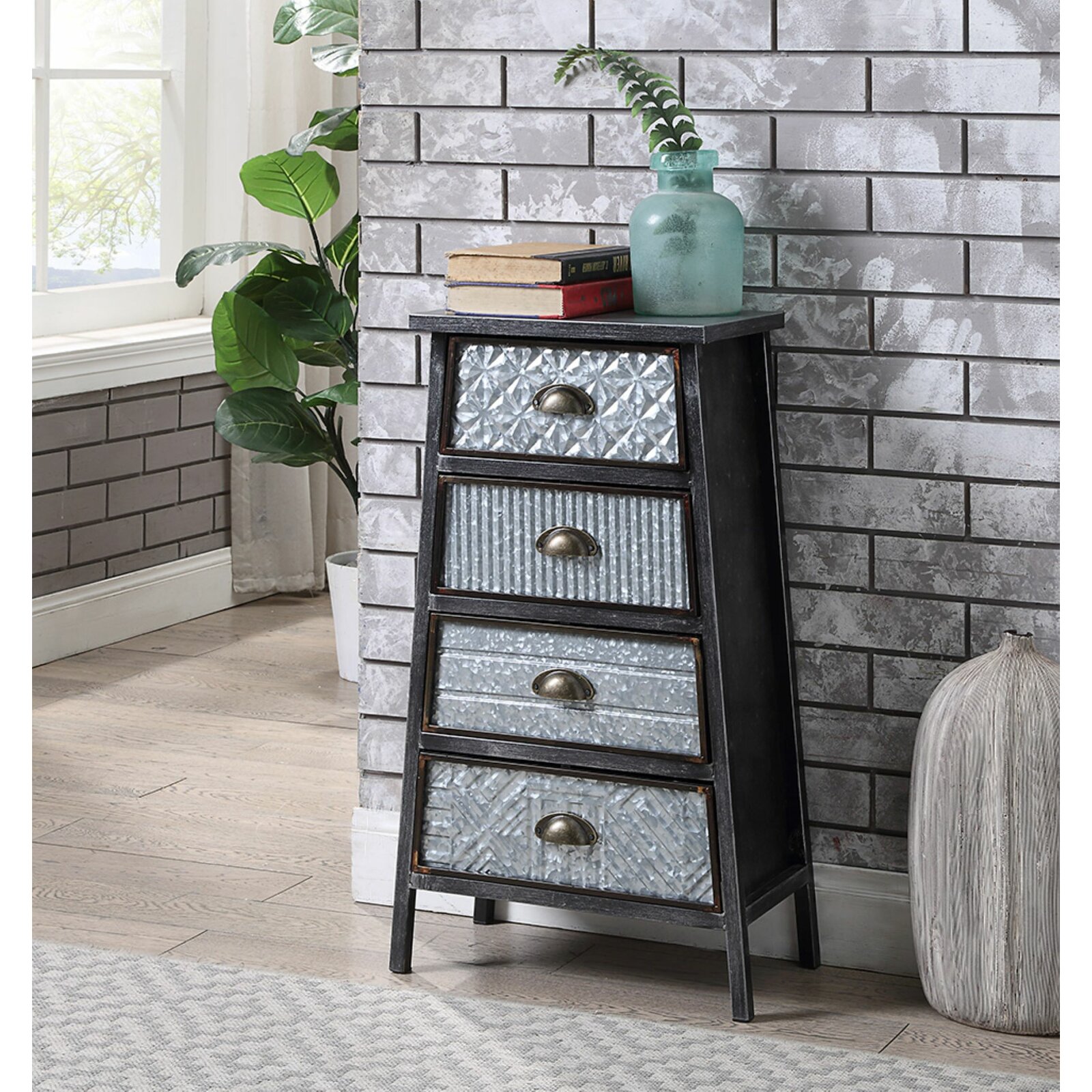 Williston Forge Manns 31.1'' Tall Steel 4 - Drawer Accent Chest & Reviews
